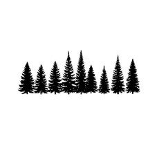 Obraz premium vector illustration of pine trees