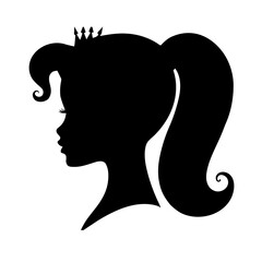 silhouette of a woman with long hair