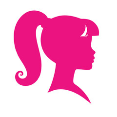 silhouette of a girl with pink hair