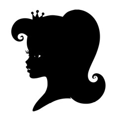 silhouette of a woman with long hair