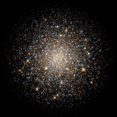 Dense Star Cluster on Black Background, Celestial Beauty.
