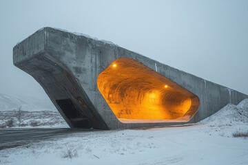 Light at the end of a snowy tunnel.