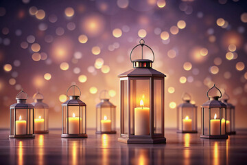 Finish gentle radial glow suggesting candle lanterns in the dark