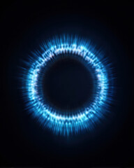 Mental Health Mindfullness Concept, Glowing blue energy ring symbolizes mental health power and mindfulness meditation bringing inner peace