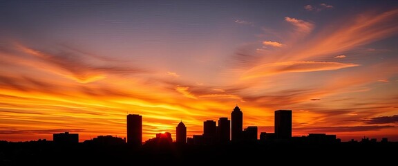 San Antonio Skyline Silhouette Sunset