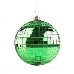 A green disco ball decoration christmas chandelier.