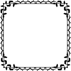 Vintage Ornamental Frame – Elegant Black  Border, PNG, 300 DPI 