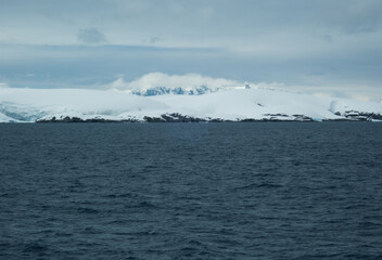 Antarctica mountains with snow