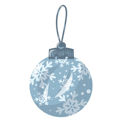 Blue Bauble toy, Holiday Ornament, Snowflake Bauble Illustration
