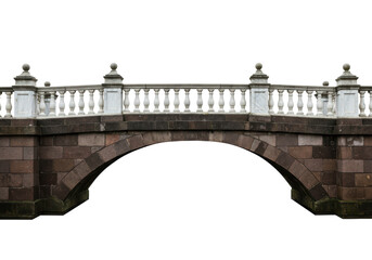 Isolated stone bridge overpass of ancient architecture for transportation system and pedestrian walk
