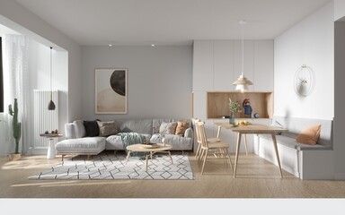3d render of modern living room interior