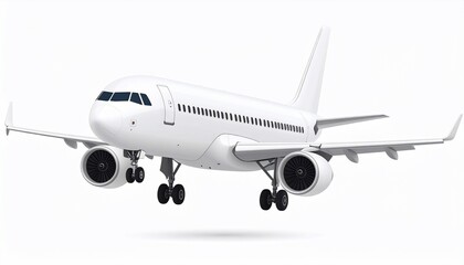 Obraz premium Aviation concept featuring a pristine white passenger jet ready for air travel flight