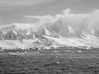 Antarctica mountains with snow
