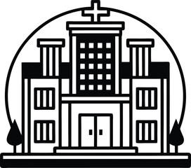 Fototapeta premium Urban cityscape silhouette with buildings, factories, and skyscrapers is a vector illustration