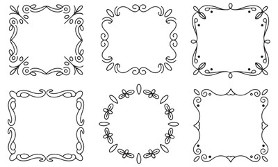 Obraz premium Hand-Drawn Decorative Frames Collection