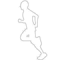 Running people of all ages are jogging icon.Editable Stroke. Pixel Perfect. For Mobile and Web.Run, Senior, kids running.