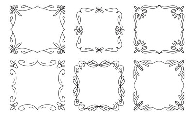 Hand-Drawn Decorative Frames Collection