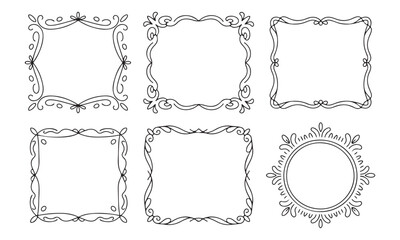 Obraz premium Hand-Drawn Decorative Frames Collection