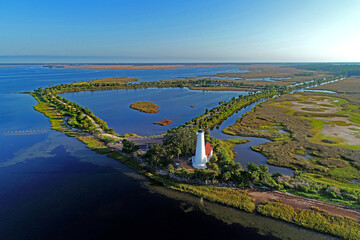 St. Marks Lighthouse US Fish and Wildlife Service Refuge on Gulf Coast of Florida Panhandle...