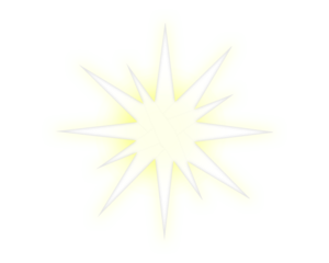 Bright Yellow Starburst Glow Light Effect Isolated on Transparent Background for Sparkle Design