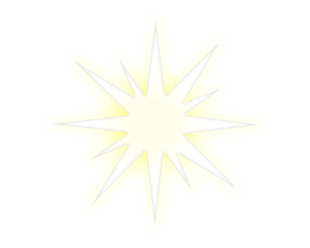 Bright Yellow Starburst Glow Light Effect Isolated on Transparent Background for Sparkle Design