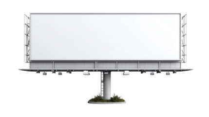 Blank billboard sign on a white isolated background for advertising display.