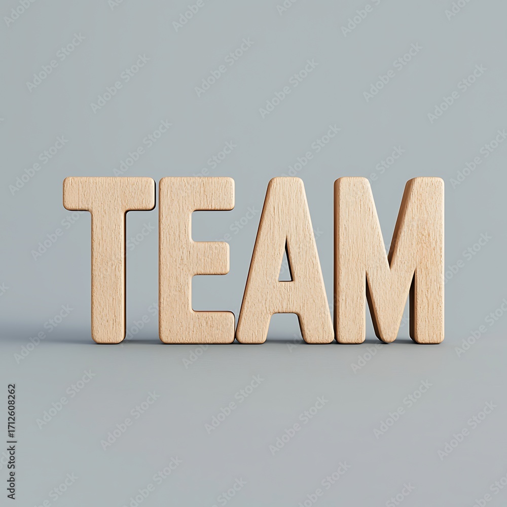 Poster a wooden block spelling 