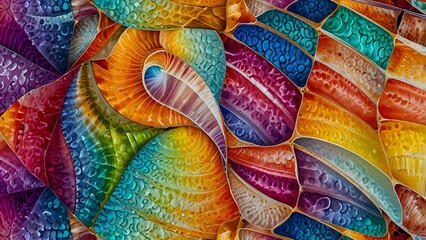 Naklejka premium Kaleidoscope Shell Pattern