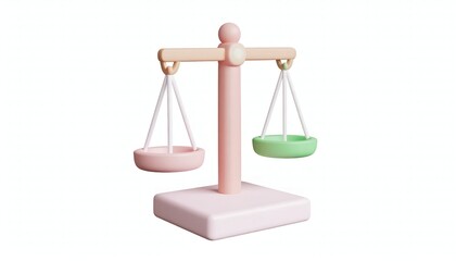 Balance Scale with Equality, Pink and Green, and Isolated.