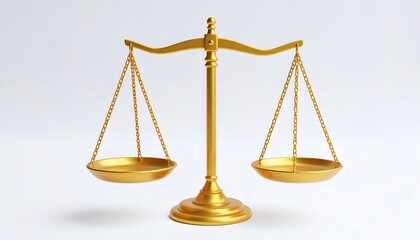 Golden Justice Scales Law Symbol.