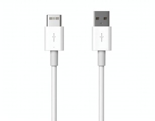 USB Cable Data transfer White background.