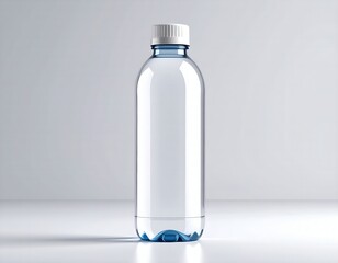 Water bottle Fresh drink with mockup, and white background.