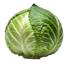 Fresh green cabbage isolated on transparent background