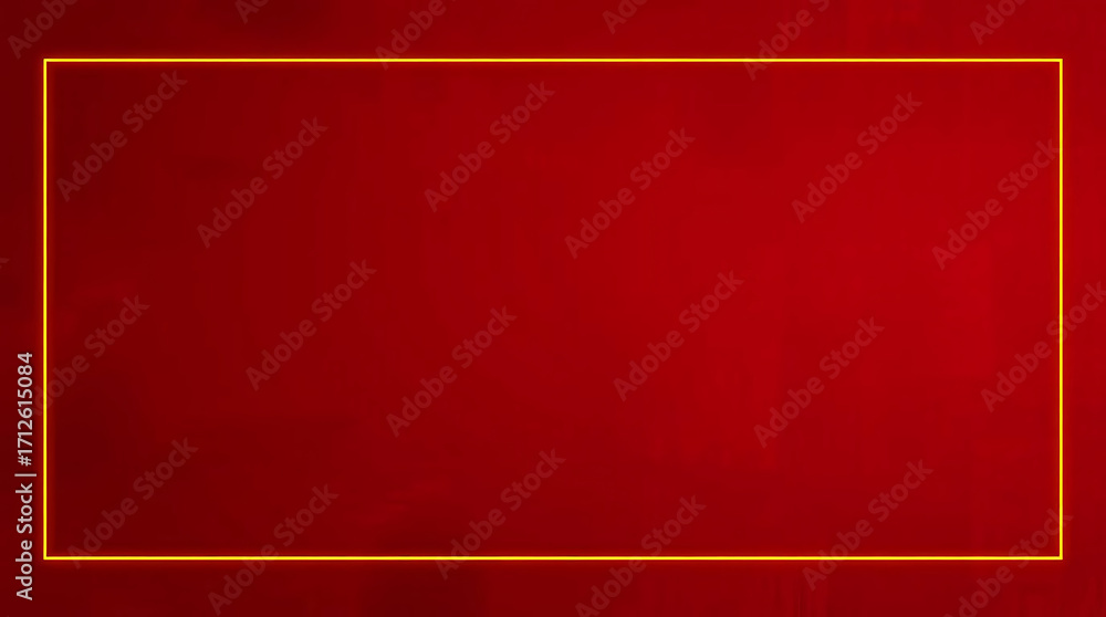 Poster vibrant red background with a glowing orange rectangular frame, perfect for adding text or graphics