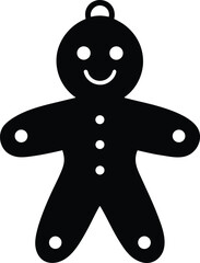 christmas gingerbread man isolated on black