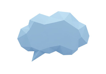 Isolated low polygon thinking bubble, chat balloon concept for web design, speech cloud