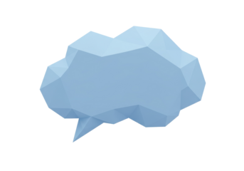Isolated low polygon thinking bubble, chat balloon concept for web design, speech cloud
