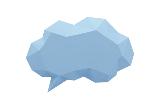 Isolated low polygon thinking bubble, chat balloon concept for web design, speech cloud - Powered by Adobe