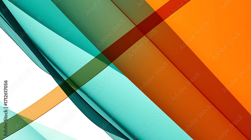 Poster abstract background with orange and teal diagonal stripes creating a modern and dynamic composition