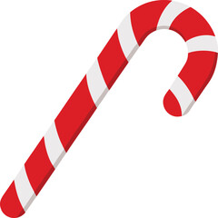 Festive Candy Cane Illustration with Red and White Stripes for Holiday Season