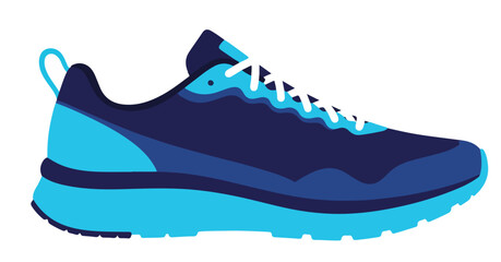 A Stylish Blue Running Shoe Illustration with Dynamic Design for Active Lifestyles and Athletic Performance