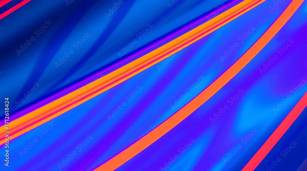 Poster abstract blue and orange background with diagonal lines and vibrant colors creating a dynamic compos