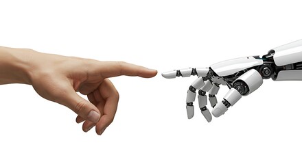 Advanced technological setup with multiple screens, robotic manipulators, and glowing digital interfaces in a neonlit environment