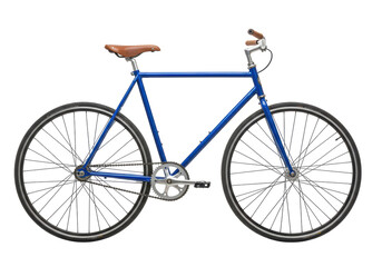 Isolated Blue track bicycle on display for sale in store is ready for customer trial
