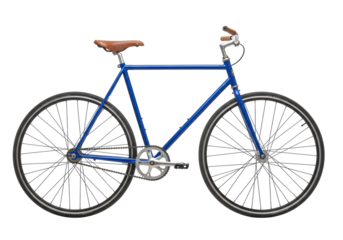 Isolated Blue track bicycle on display for sale in store is ready for customer trial