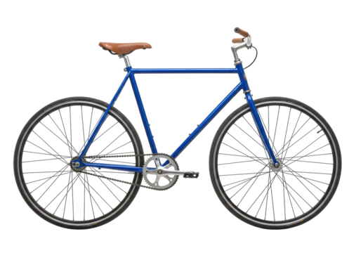 Isolated Blue track bicycle on display for sale in store is ready for customer trial