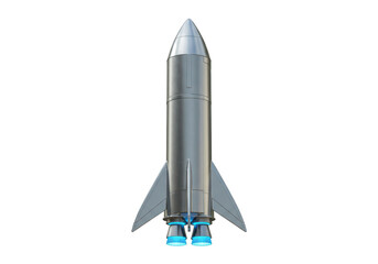 Isolated rocket vehicle, space shuttle 3D rendering, futuristic spaceship model artwork