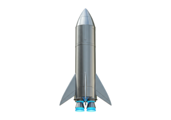 Isolated rocket vehicle, space shuttle 3D rendering, futuristic spaceship model artwork