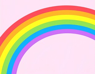 Simple rainbow arc on pastel background