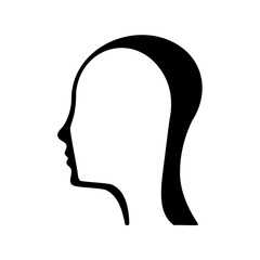 Silhouette of a human head creating a double exposure effect in black